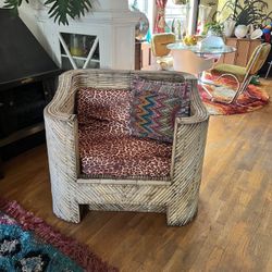 Vintage Split Bamboo Club Chair 