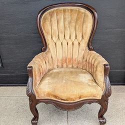 Antique Gold Victorian Style Parlor Chair