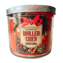 Bath Body Works MULLED CIDER Candle Glass Jar 3 Wick 80% Full Apple Fall Autumn Scented