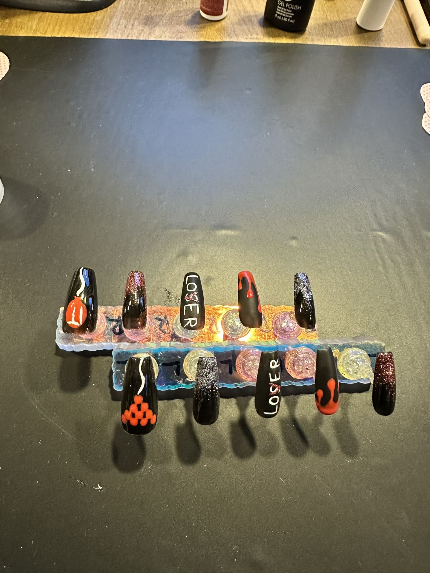 Medium Coffin IT Inspired Gel Nails-Custom/Hand Painted