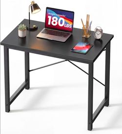Black Computer Desk with Metal Frame