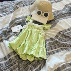 dress,hat, and Sunglasses For Baby’s 6-9months