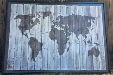 HUGE Ikea  framed  Canvas World map