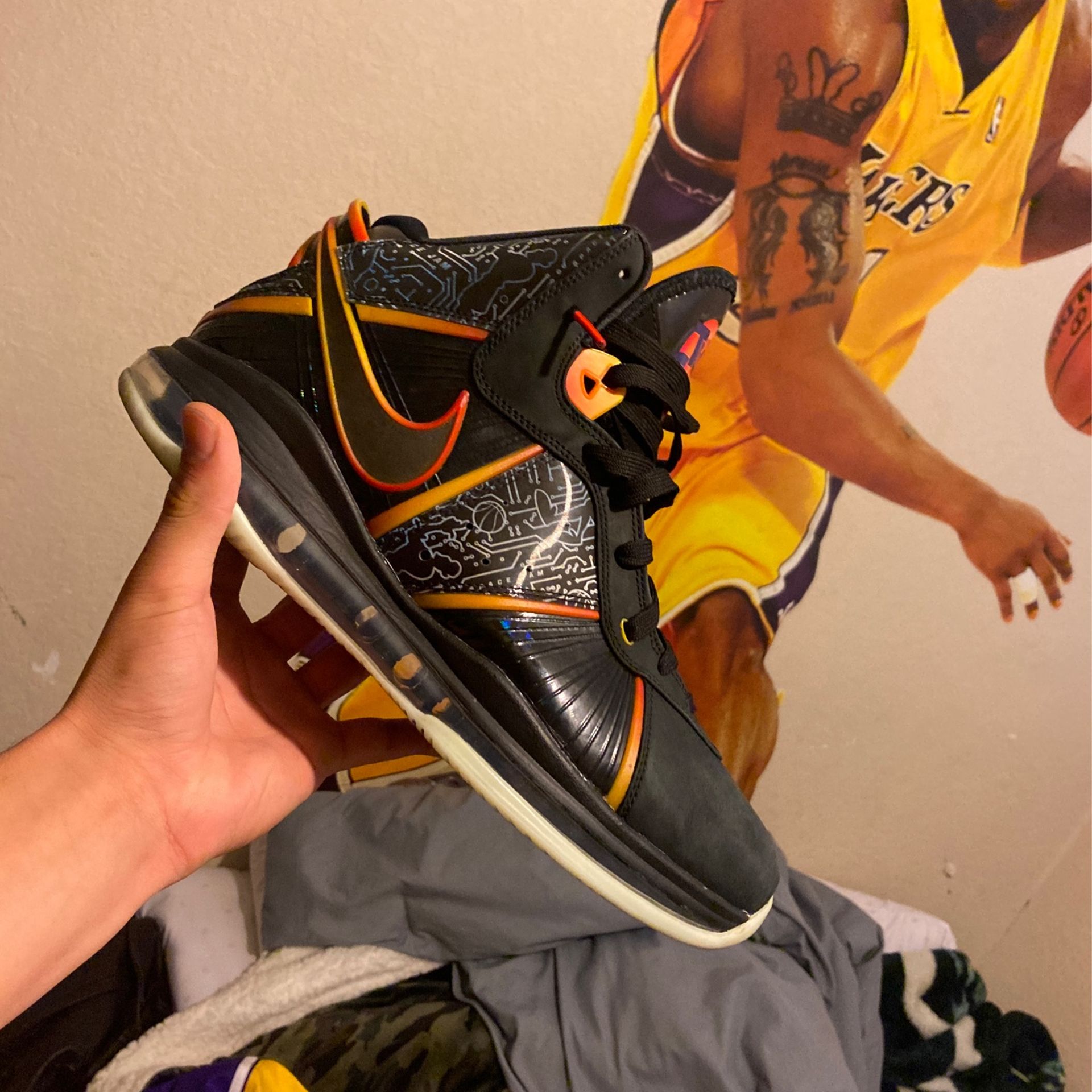 Nike Lebron 8 Space jam Black Sole Custom Size 12