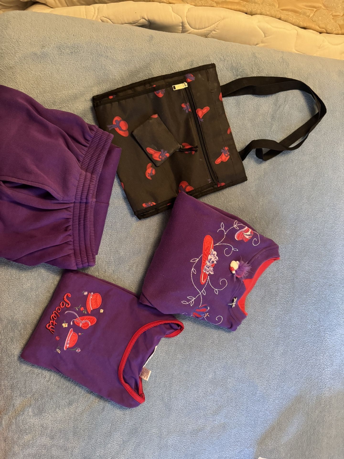 Red Hatters Sweat Outfit And Purse Set