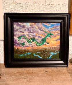 Rayquaza Pokémon Fanart Acrylic Original Painting