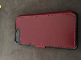 I phone 7 and 8 Plus Burgundy with black wallet