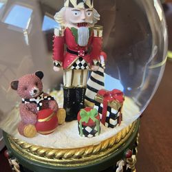 Mackenzie  Childs Nutcracker Musical Snow Globe W Box