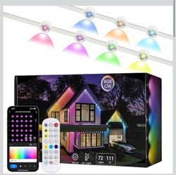 100FT Permanent Outdoor Lights, 72 LED RGB Outdoor String Lights with Remote & APP Control, Cool/Warm Eaves Lights IP67 Waterproof for All Holiday Dec