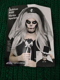 Halloween skeleton bride costume accessories kit