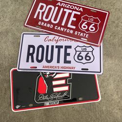 Route 66 license plates five dollars each
