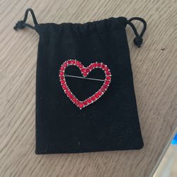 Red Heart Brooch 