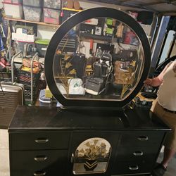 Bedroom Set With Vanity Mirror, Dresser, Night Stands And Bed Head Board- $120