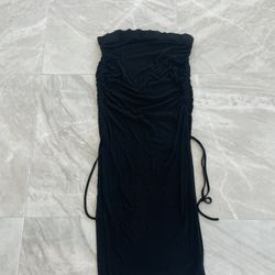 Long Black Slit Skirt