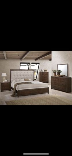 Brand new queen complete bedroom set headboard footboard rails dresser mirror nightstand and dresser