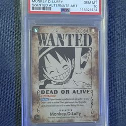 2025 ONE PIECE CARRYING ON HIS WILL WANTED ALT ART #118 MONKEY D. LUFFY PSA 10