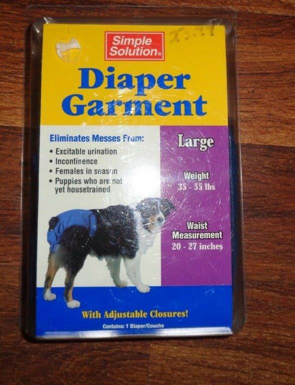 Two Simple Solutions Doggie Blue Jeans Diaper Garment Size Large, New