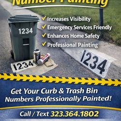 Curb Trash Bin Mailbox number painting