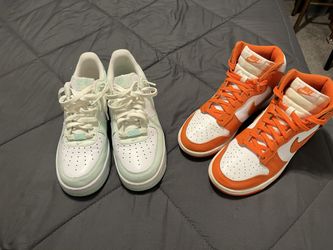 S ize 8.5 Men..Nike’s Lime Green And White..$80.. $85..Orange $75 (Take Both Pairs For $150.00