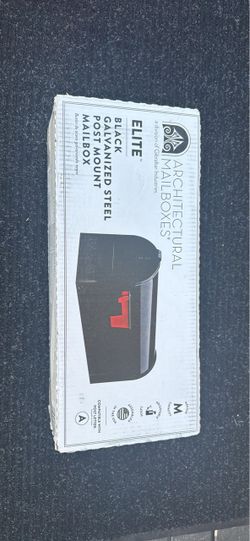 Architectural Mailboxes Elite Black Steel Post Mount Mailbox