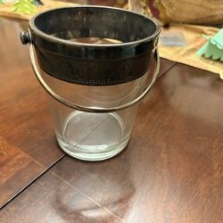Ice Bucket With Silver Rim