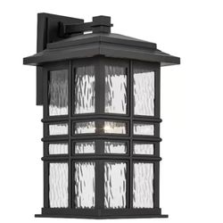 KICHLER Beacon Square 17.5 in 1-Light Textured Black Outdoor Wall Lantern Sconce