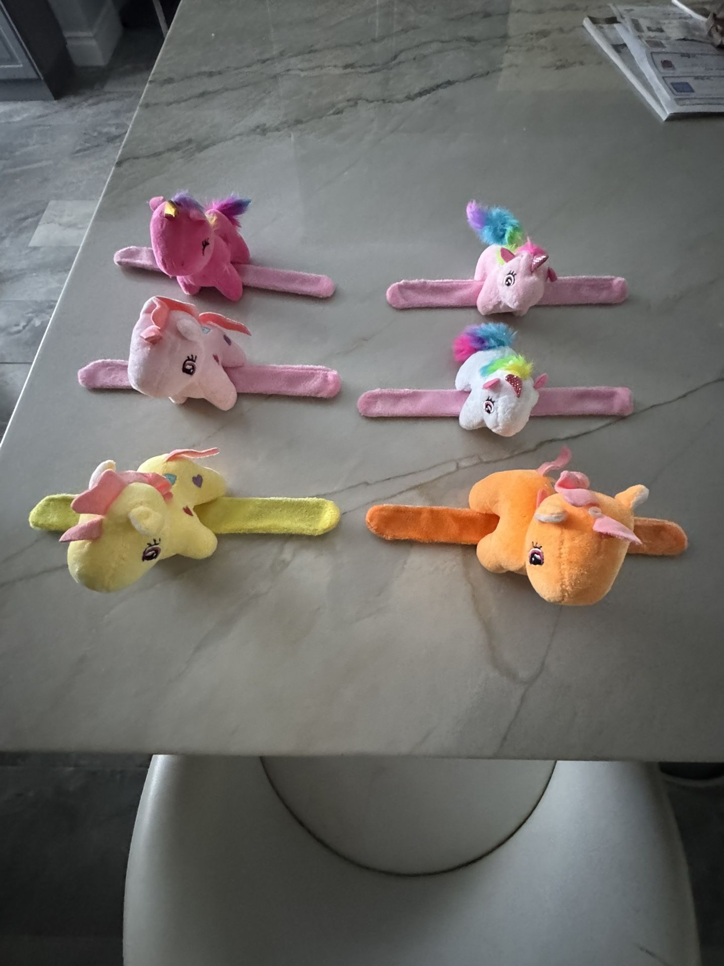 6 Unicorn slap bracelets