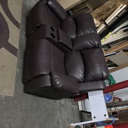 Double recliner brown loveseat