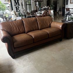 Macys real leather Sofa Loveseat and chair set from Macys