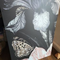 Wall Art Ikea Butterfly Iris Flower Picture Painting