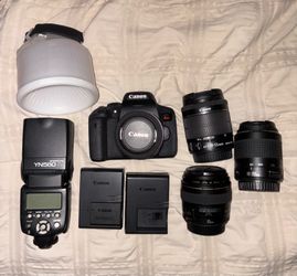 Canon Rebel eos T6i Camera Digital SLR Ef 85mm F/1.8 Usm lens etc HUGE LOT WORKING $1000+ in value