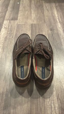 Tommy Hilfiger Men’s Brown Leather Boat Shoes – Size 9 1/2