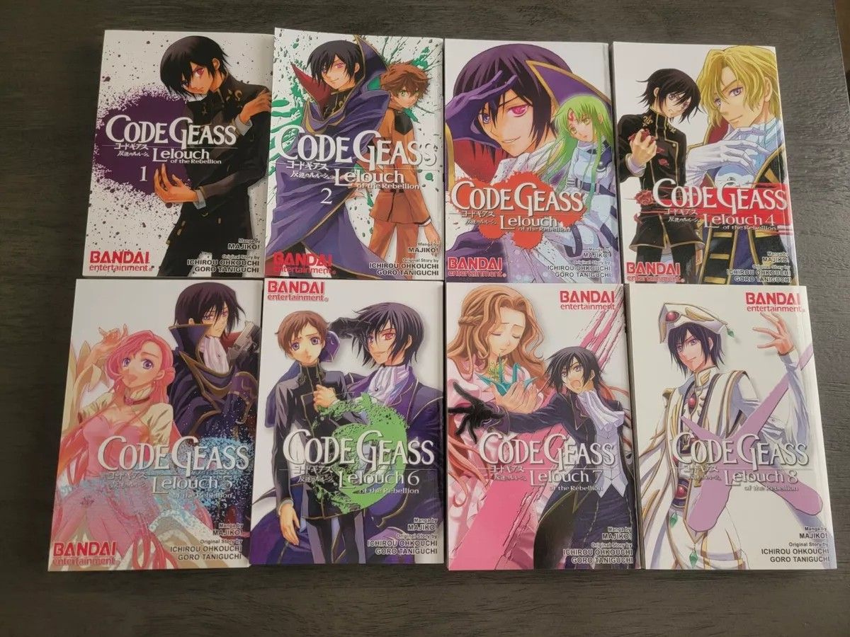 RARE Code Geass Lelouch of the Rebellion Manga lot set vol 1-8 ENGLISH