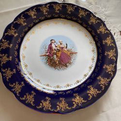 Tiger Yedi Inc Fine Porcelain French Inspired Cake Plate Vintage Vtg