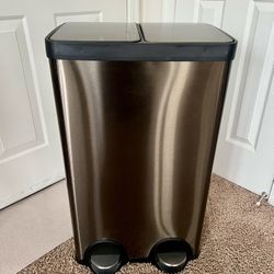 Dual Bin Trash Can And Recycling Stainless Steel