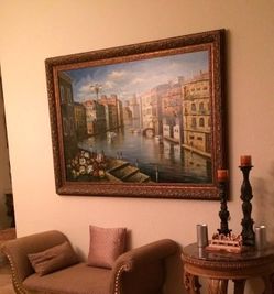 Massive Framed Venice Oil Painting – Large Statement Wall Art