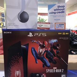 PlayStation5 (PS5) NEW SPIDERMAN LIIMITED EDITION with Headphones & extra controller available  with just $39 down payment an Take Home 