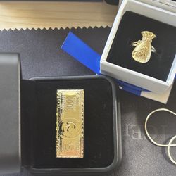 2 finger ring solid 10k large size