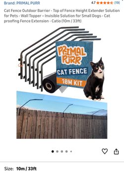 Cat Fence Outdoor Barrier - Top of Fence Height Extender Solution for Pets