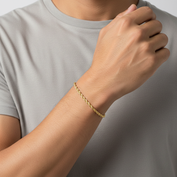 10K Yellow Gold 8" Hollow Rope Bracelet