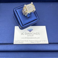 Ring Men Huge Diamonds Real 💎 10k Gold 