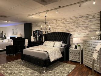 June Promotin Luxurious Velvet Upholstered Bed/Bedroom set on Sale