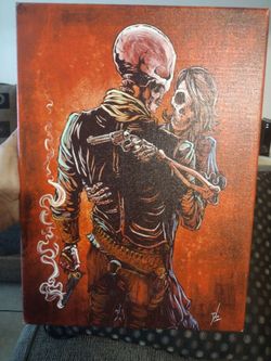 David Lozeau Western Skeleton Canvas Wall Art