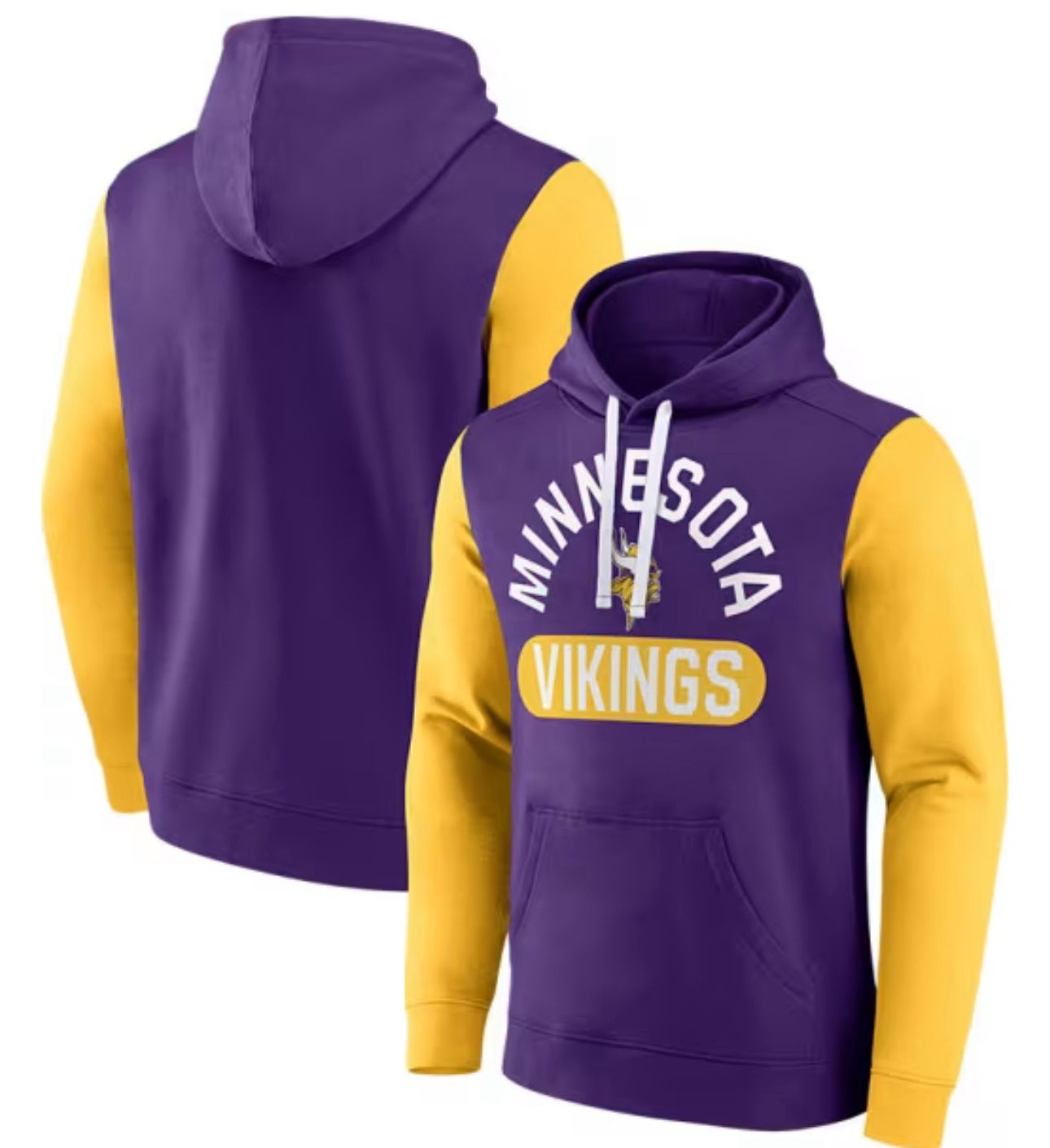 NFL MINNESOTA VIKINGS MEN’S PURPLE LONG SLEEVE HOODIE, SIZE MEDIUM 