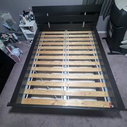 Queen Bed Frame IKEA Wooden w Headboard