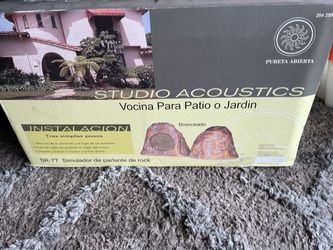 Speakers 2 in box shaped like boulders new never used