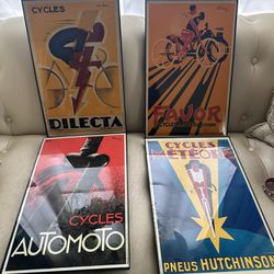 4 Cycling Poster Picture Frames $87.00 