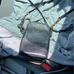 Michael Kors Black Leather Phone Crossbody