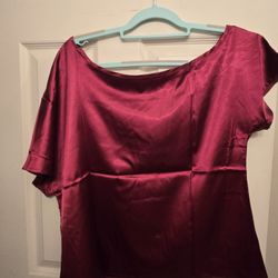 Womens Satin Top Xl With Belt