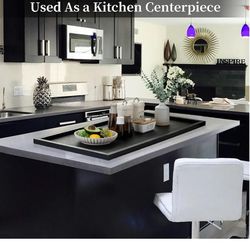 Black Ottoman serving tray